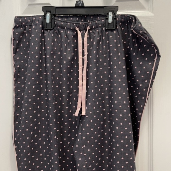 Victoria's Secret Polka Dot Pajama Pants Gray Pink Medium - Picture 2 of 8